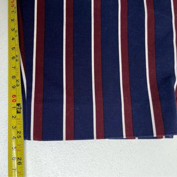 Old Navy Harper Stovepipe Navy Burgundy Stripe Mid Rise Cropped Pants Women 8 - Picture 13 of 14